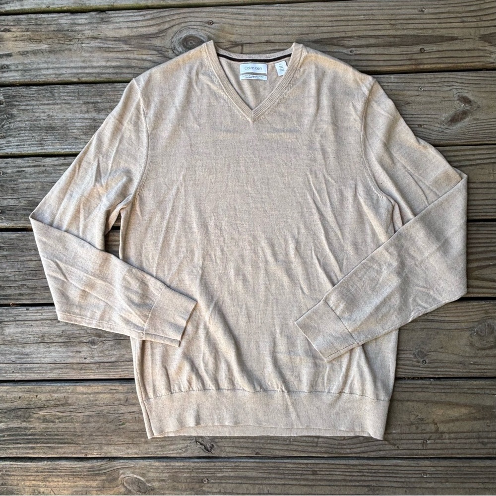 Calvin Klein Extra Fine Merino Wool V-Neck Sweater